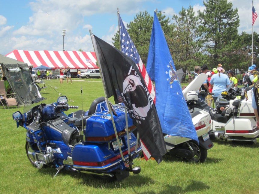 Even motorcycles carry the POW/MIA Flag